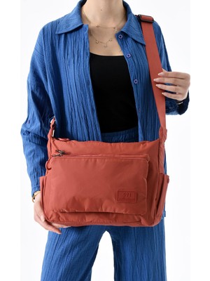 Ultra Hafif Su Geçirmez Çok Cepli Omuz Çantası Kiremit (Model: 571-13-9J)