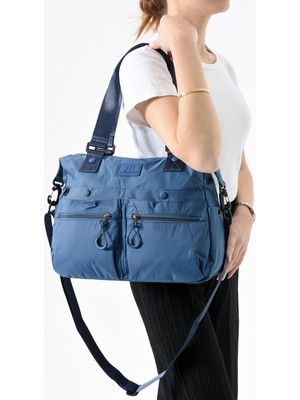 Ultra Hafif Su Geçirmez Çok Cepli Omuz Çantası Mavi (Model: 571-13-9M)