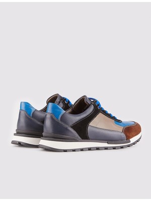 Cabani Light Termo Tabanlı Hakiki Deri Lacivert Bağcıklı Erkek Spor Ayakkabı