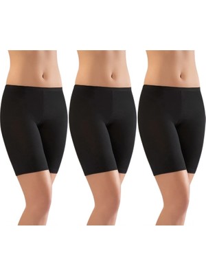 İki Yıldız Iyteks Kadın Battal Likralı Diz Üstü Tayt 3'lü Paket 63113