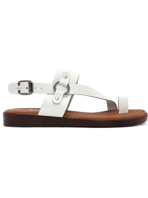 Derimod Kadın Taba Parmak Arası Deri Bodrum Sandalet 25SFD331218