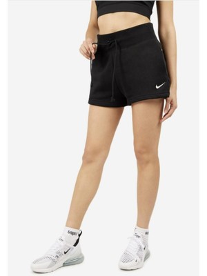 Nike Yüksek Belli Kadın Siyah Fleece Şort Bol Kesim ile Rahat ve Şık Bir Seçim