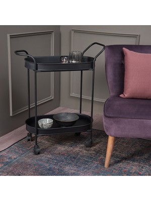 Just Home Elips Servis Arabası - Siyah