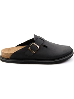 Bambi Siyah Leather Erkek Terlik E04801300003