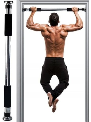 Vanckey Barfiks Demiri Kapı Barı 60-100CM Çelik Malzemeden Üst Vücut Antrenmanı İçin 125 kg Taşıma Kapasitesi
