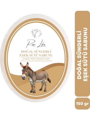 Rose Lifes Ertaşlar Rose Lifes Doğal Süngerli Eşek Sütü Sabunu 150GR Tüm Ciltler İçin Yoğun Nemlendirme ve Peeling