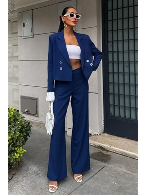 Passense Manşetleri Garnili Kruvaze Ceketli Takım 10168