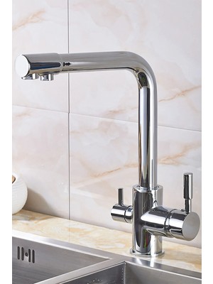 Arıtma Bataryası 3 Yollu Arıtma Musluğu Su Arıtma Bataryası Sıcak-Soğuk Mix Krom