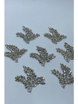 Hayalperest Boncuk Yaprak Desen Parlak Taşlı Aplik Aksesuarı