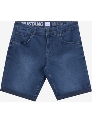 Lacivert Erkek Regular Fit Yıkamalı Denim Şort Chıcago - 1821