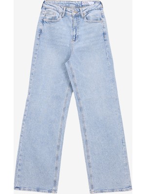 Vero Moda Yüksek Bel Geniş Paça Açık Mavi Kadın Denim Pantolon 10283858