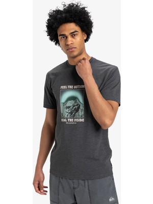 Quiksilver EQYZT08004 Feel The Outsıde Ss Tee Antrasit Bisiklet Yaka Normal Kalıp Baskılı Erkek T-Shirt