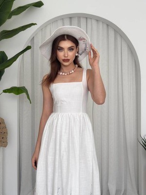 Alinn Butikk Mazi Çiçek Desenli Elbise