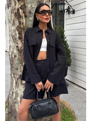 Passense Gömlek ve Şort Flamlı Keten Takım 10130