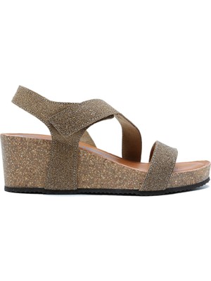 K14883 Kifidis Soft Step Kadın Dolgu Topuklu Mantar Sandalet 36-41