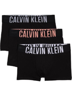 Calvin Klein Erkek Siyah Boxer 3'lü Set %74 Pamuklu Dokuma Desenli Rahat Kullanım 000NB3608A