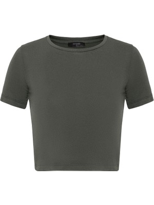Antioch Haki Crop Kadın T-Shirt