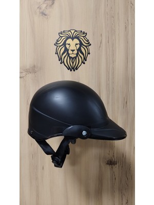 Leos Motor Jokey Kask Siyah Renk Açık Yüz Modeli Yerli Üretim Toka Bağlantılı