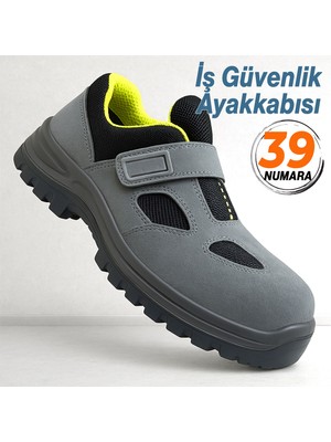Iş Ayakkabısı S1 Cırtlı 39 Numara Çelik Burunlu Süet Inşaat Güvenlik Ayakkabısı Kaymaz Tabanlı