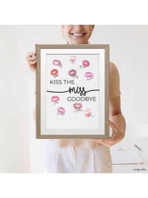Kiss The Miss Goodbye Bekarlığa Veda Hatıra Kartı - Gelin Nedime Öpücük Kartı