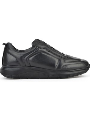 Ziya, Erkek Hakiki Deri Konfor Ayakkabı 151123Z3658 Siyah