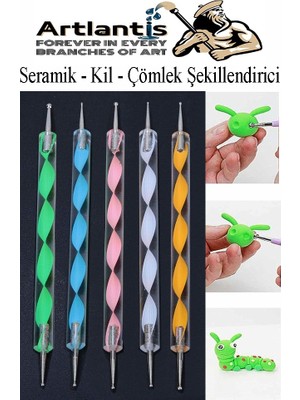 Artlantis Seramik Kil Çömlek Şekillendirici 5 Li 1 Paket Akrilik Seramik Modelaj Oyma Seti Heykel Tasarım Deri Oyma Çizim Kalemi