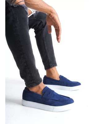 SLW180 Estilo x Bağcıksız Süet Erkek Günlük Spor Klasik Ayakkabı Sbt - Lacivert