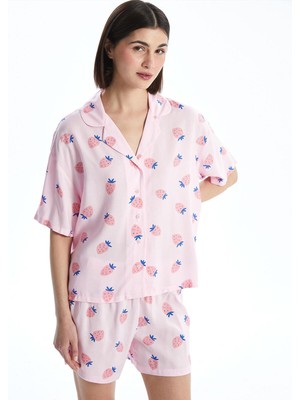 Lcw Young  Gömlek Yaka Desenli Kadın Şortlu Pijama Takımı  (S5)