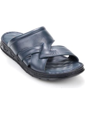 Papuçcity Aldmr 804 Ortopedik Erkek Masaj Tabanlı Hakiki Deri Terlik