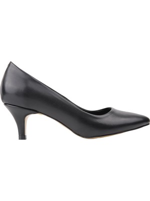 Beety 25BY11.6000 Sıyah Cılt Stıletto Topuklu Ayakkabı