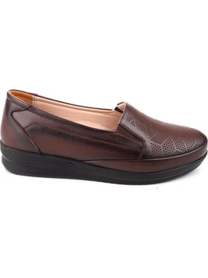 Papuç Sepeti 4112 Kadın Ortopedik Kauçuk Taban Deri Ayakkabı