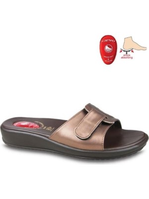 Ceyo 9200-12 Topuk Jelli Anatomik Taban Kadın Terlik Bakır 36-40