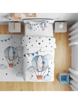 instababyrooms Çocuk Odası Dijital Baskılı Tek Kişilik Çarşafsız Nevresim Takımı 160X220CM MODEL0016