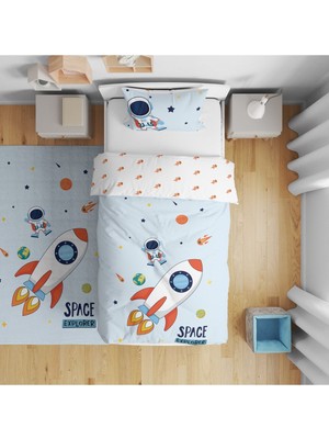 instababyrooms Çocuk Odası Dijital Baskılı Tek Kişilik Çarşafsız Nevresim Takımı 160X220CM MODEL0112