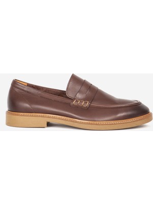Dericlub Erkek Gerçek Deri Klasik Loafer Fr 242025 Kahverengi Kısa Tabanlı Şık Ayakkabı