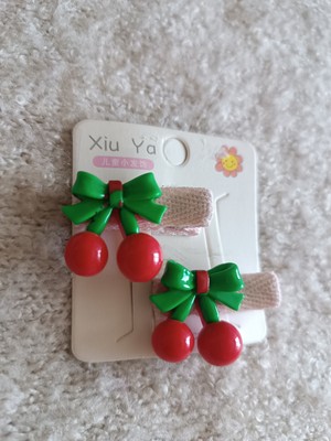 Kiraz Firgürlü Çiftli Çocuk Minik Pens Toka(3,5 Cm)