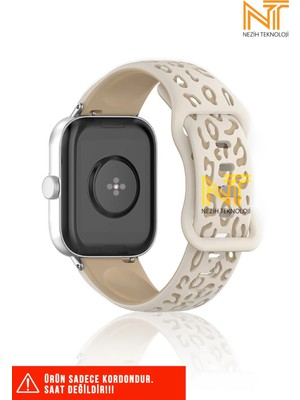 Nezih Case Xiaomi Amazfit Gts / Gts 2 / Gts 2e / Gt S3 / Gt S4 Mini Uyumlu Leopar Desenli Silikon Kordon 20MM
