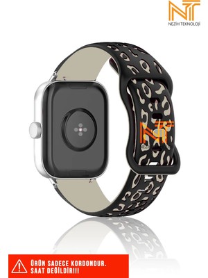 Nezih Case Xiaomi Amazfit Gts / Gts 2 / Gts 2e / Gt S3 / Gt S4 Mini Uyumlu Leopar Desenli Silikon Kordon 20MM