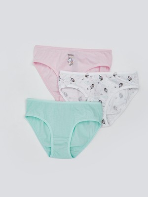 Lcw Kids  Beli Lastikli Kız Çocuk Penye Külot 3'lü  (S5)