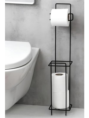 Kaliteli Siyah Yedekli Wc Banyo Duş Tuvalet Kağıtlık Kare Kağıtlığı