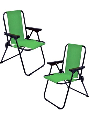 2-6 Yaş Lüx Çocuk Piknik Sandalyesi-Mini Kamp Sandalyesi-Yeşil-2 Adet