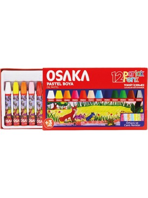 Osaka Pastel Boya 12 Renk Renkli ve Canlı Pigmentlerle Çocuklar İçin Eğlenceli Boyama Deneyimi
