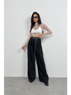 Passense Uzun Kol Boyunlu Tül Bluz