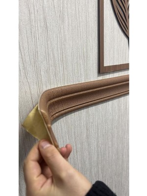 Kahverengi Düz 8CM-110CM Yapışkanlı Çıta Çerçeve Süpürgelik