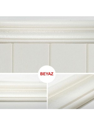 Beyaz 8cm x 225CM 4 Adet Yapışkanlı Çıta Çerçeve Esnek Süpürgelik