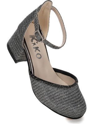  Ressa Çupra Taşlı Kız Çocuk 5 cm Topuklu Sandalet Abiye Ayakkabı