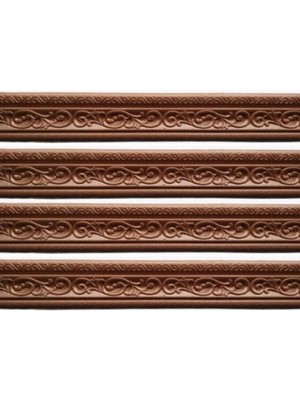 Motifli Kahverengi Esnek 8CM-230CM x 4 Adet Yapışkanlı Duvar Çıta Çerçeve Süpürgelik