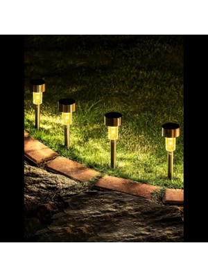 Büro Ev Ofis Bahçe Aydınlatması Için 10ADET Solar Şarjlı Metal Gövde LED Lamba Seti