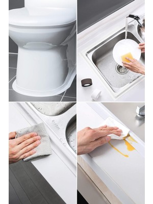 3.2 M Banyo Küvet Mutfak Lavabo Su Sızdırmaz Bant Su Geçirmez Kenar Bandı Sızdırmazlık Tamir Beyaz