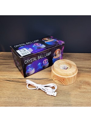 Büro Ev Ofis Hediyesi Için 8 cm  Kalp Gül Model Plastik Standlı Işıklı Dönen Cam Küre